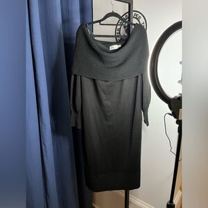 Eliza F 2X off the shoulder knit dress